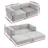 Artiss Convertible Folding Sofa Bed Grey